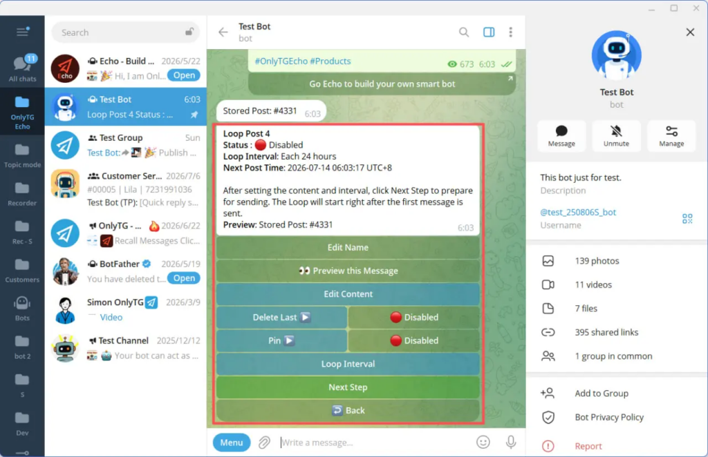 Loop existing post to channel