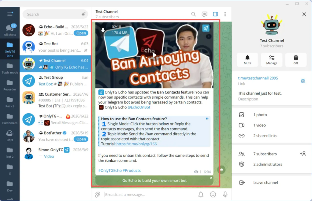 Loop existing post to channel