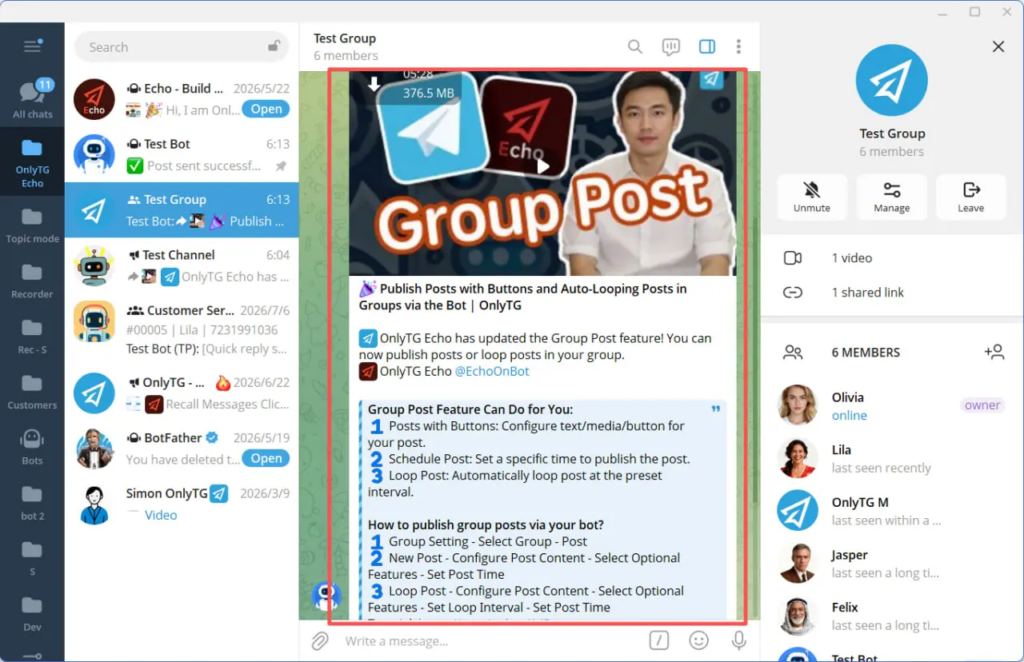 loop existing post to group