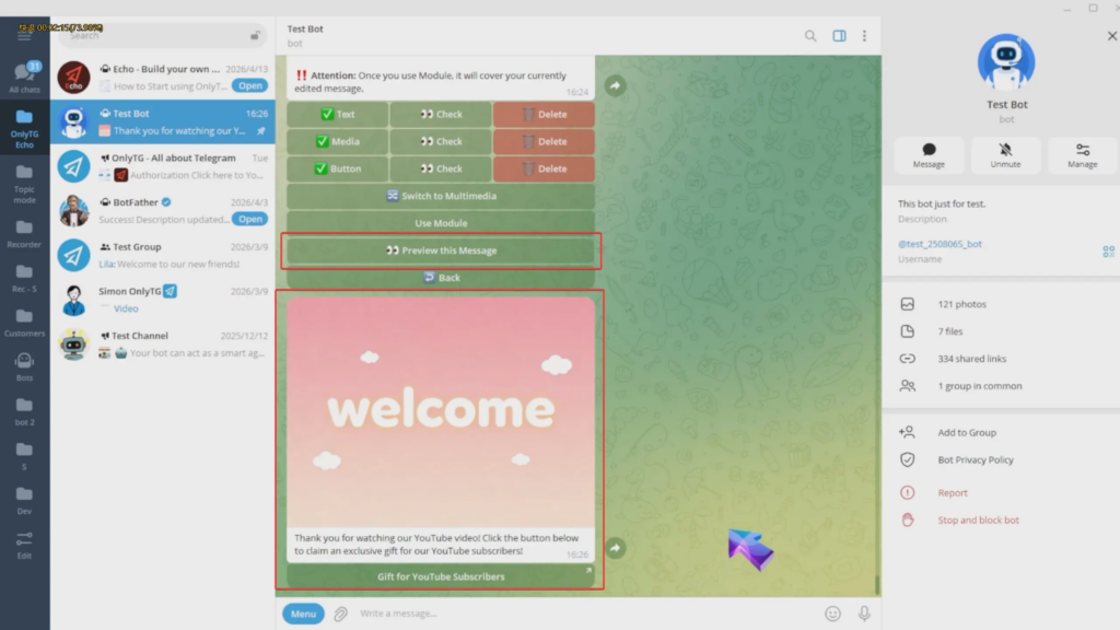 Dynamic Start Message