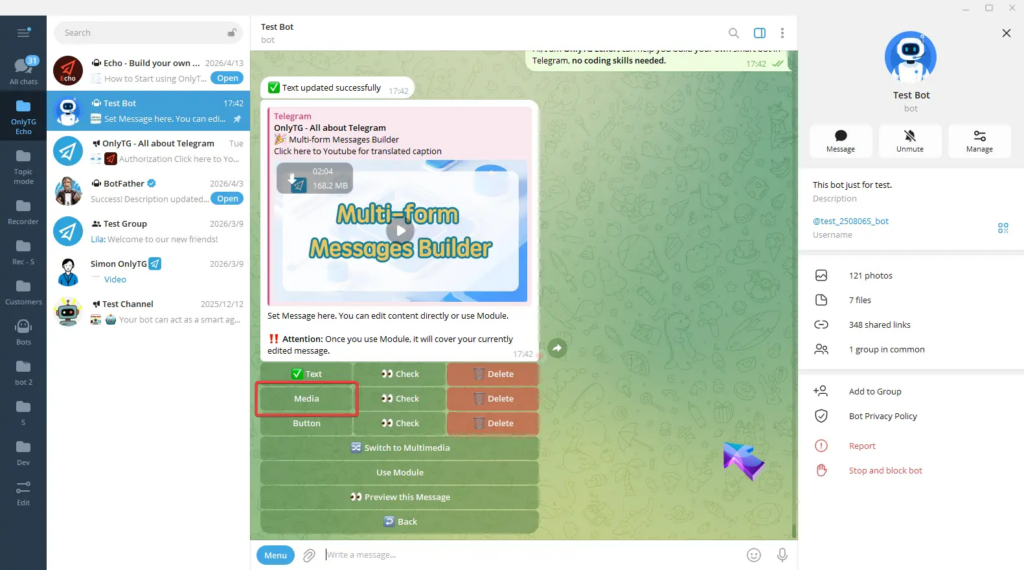 Multi-form Messages Builder