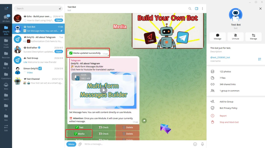Multi-form Messages Builder