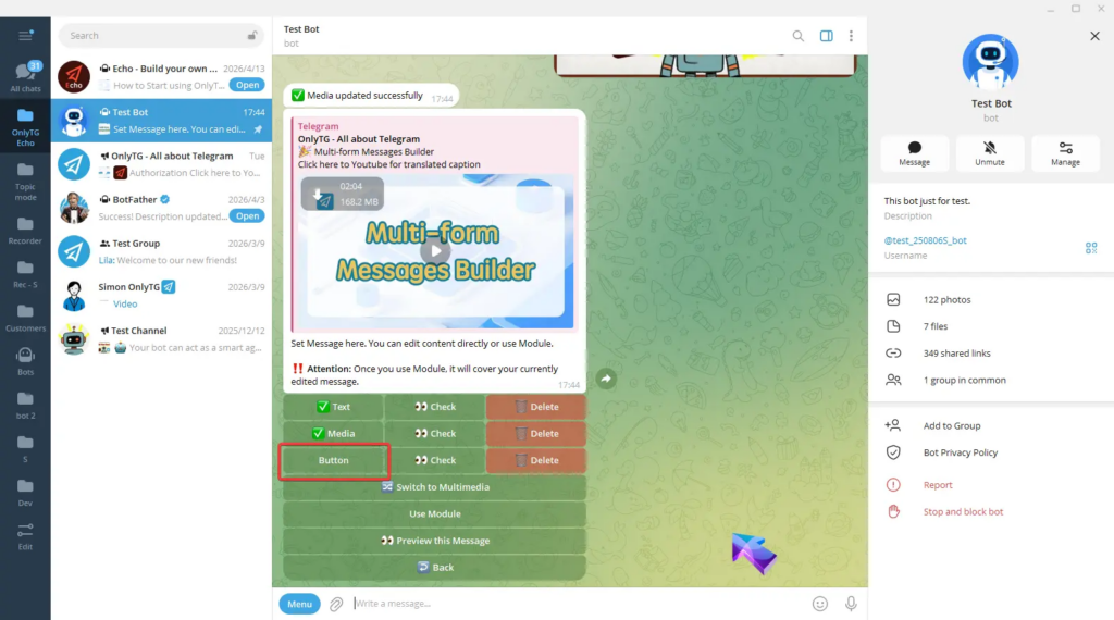 Multi-form Messages Builder