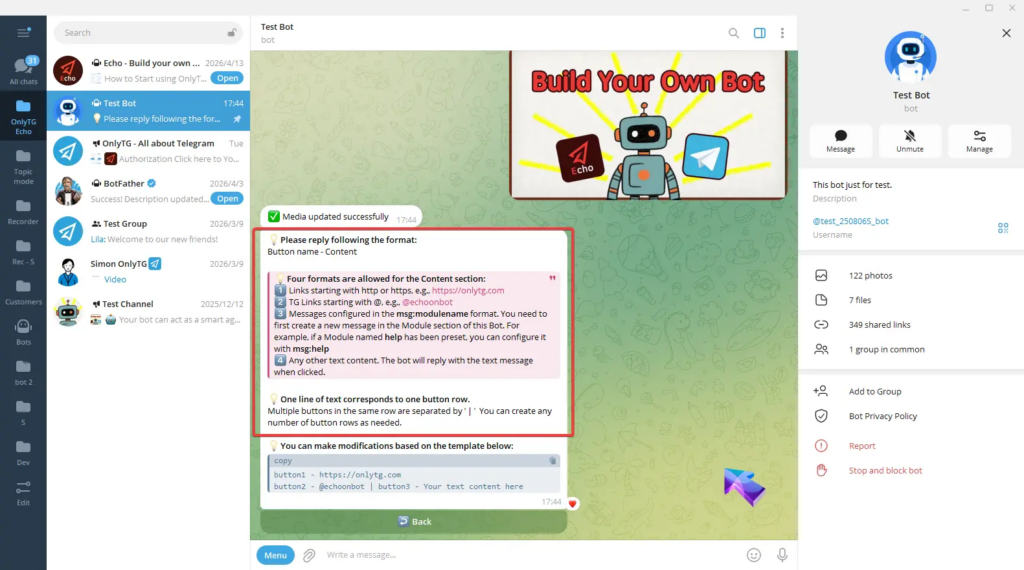 Multi-form Messages Builder