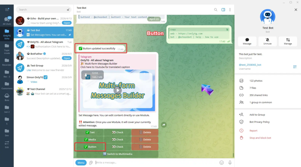 Multi-form Messages Builder