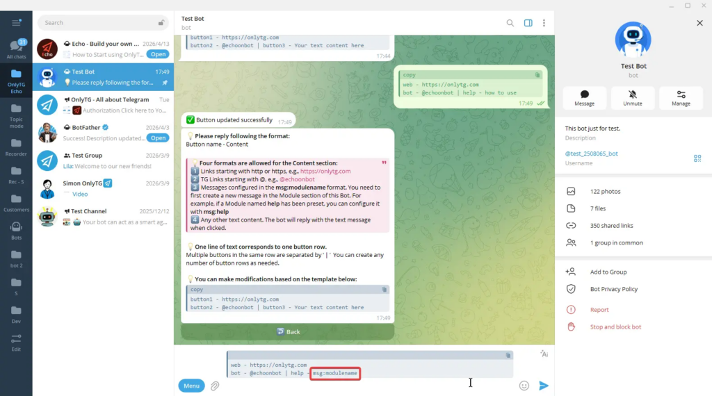 Multi-form Messages Builder