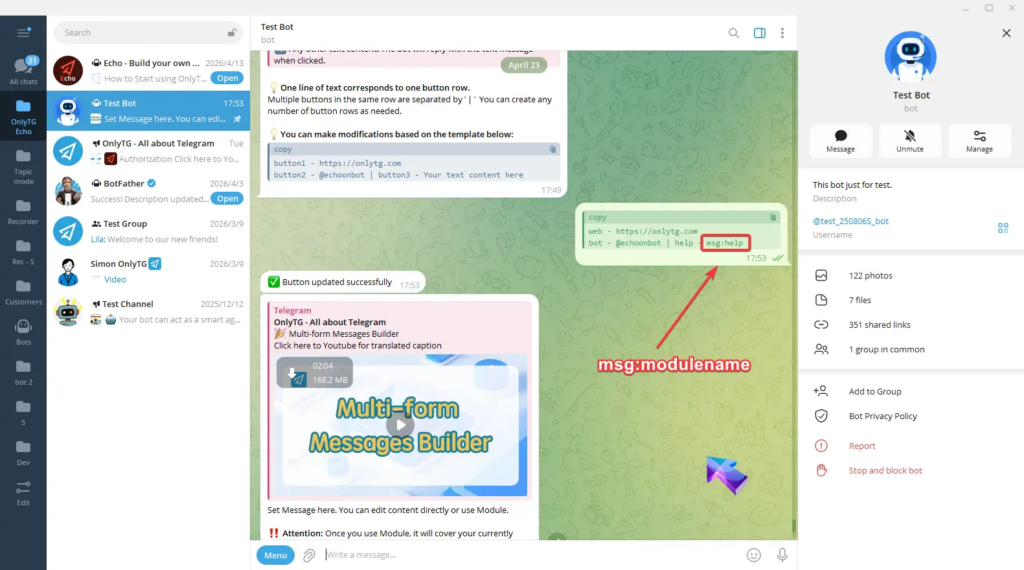 Multi-form Messages Builder