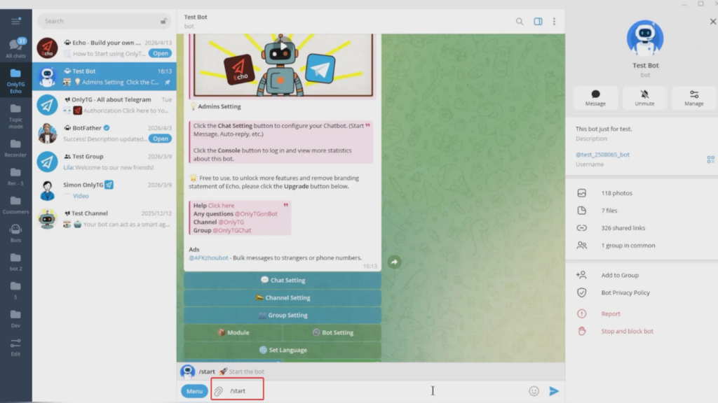Dynamic Start Message