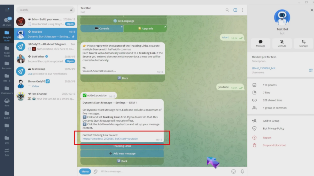 Dynamic Start Message